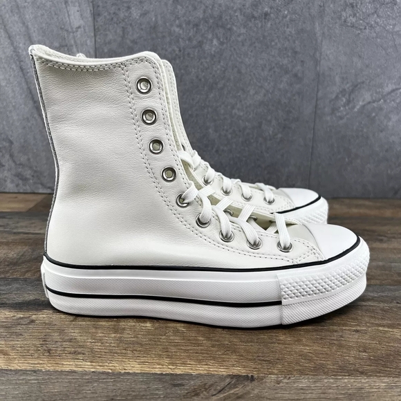 Converse White High-Top Leather Sneakers - Picture 2 of 12